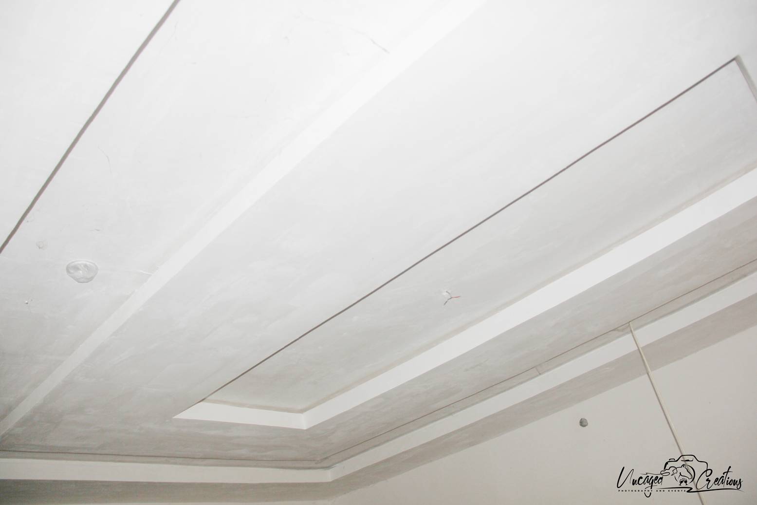 Polystyrene Ceiling Systems — installation in progress